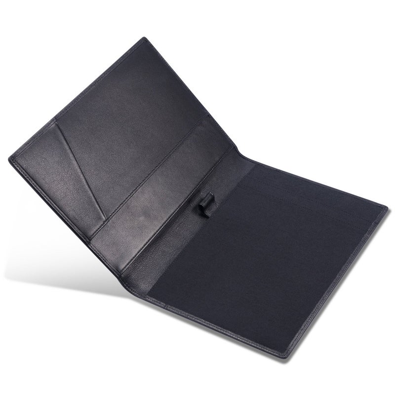 HISCOW Leather Junior Padfolio for Men & Women with Pen Loop, Italian Calfskin, Business Portfolio Notebook Folder (Classic Black) - Image 4